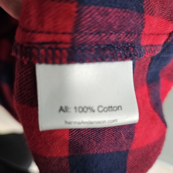 Hanna Anderson Red & Navy Buffalo Plaid Flannel Dress Girks Size 14/16 - Picture 7 of 7